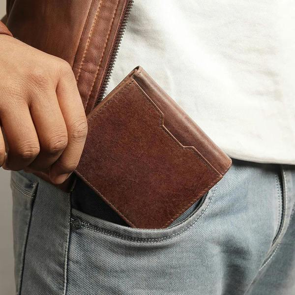 Leather Wallet with Coin Pocket – Alexander Alperto Brown 05