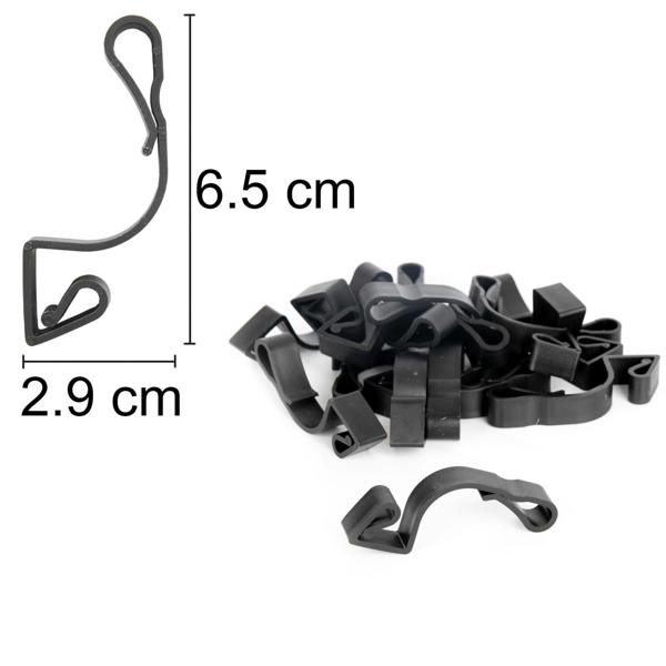 2.9cm Large Black Gutter Hooks for Christmas Lights, Weather Resistant Clip-On Holders image 4