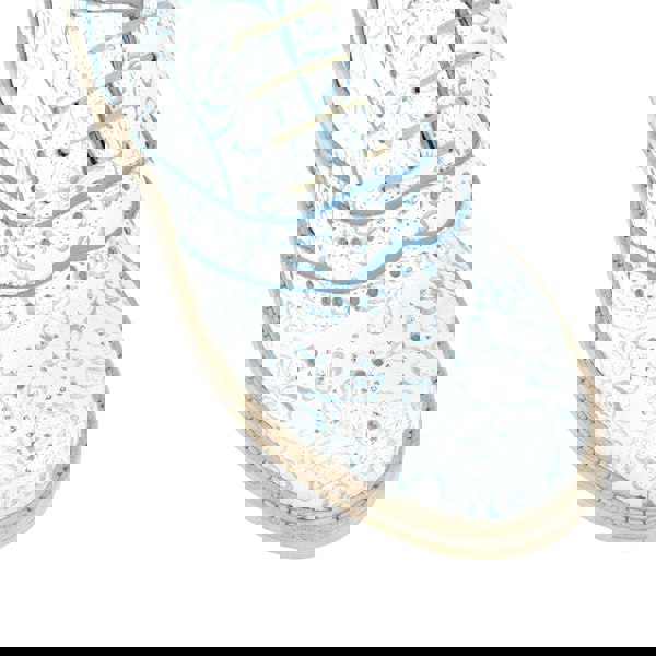 Embassy London Brick Lane - White Flowers - Women's contrast leather lace-up brogue