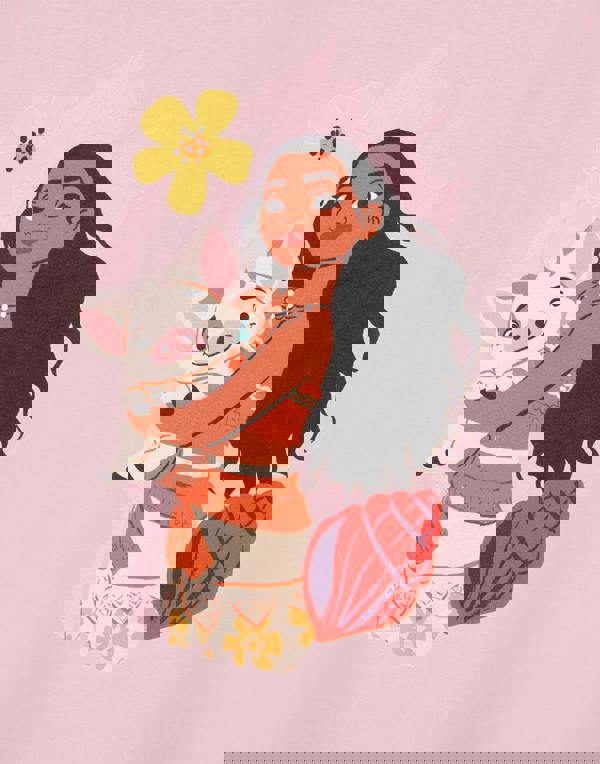 Disney Girls Pink Moana & Pua Short Sleeved T-Shirt