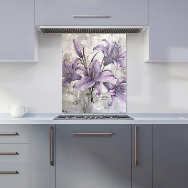 Warren Reed - Designer Purple Lilies In Bloom Kitchen Splashback