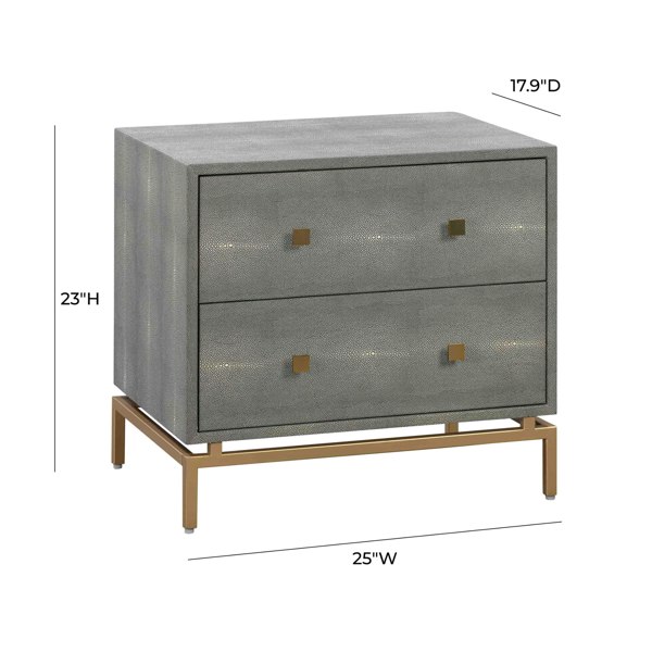 Furniture Edit Pesce Shagreen Nightstand Bedside Table