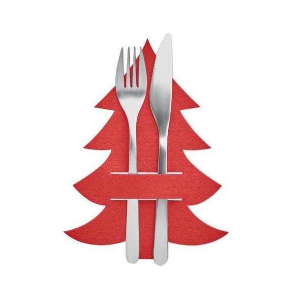 MidOcean Treesguard RPET Felt Cutlery Holder Set (Pack of 4) - Red - 