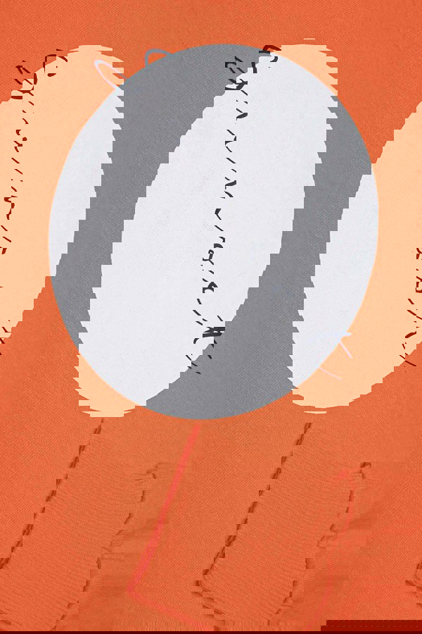 ENORSIA Raw Edge Chest Print Sweatshirt