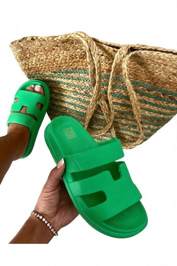 Lucille Cut Out Open Toe Strappy Sandals - Green_wb