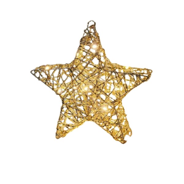 Samuel Alexander 30cm Battery Operated Gold Weave Wonder Starlet Christmas Star with LEDs