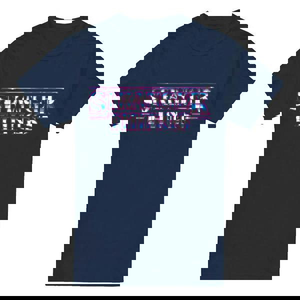 Stranger Things Mens Metal Logo T-Shirt - Navy