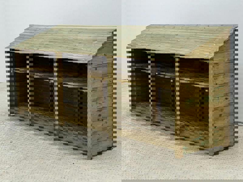 Arbor Garden Solutions Wooden Premium Tongue/Groove Log Store with Shelf W-335cm, H-126cm or 180cm, D-88cm