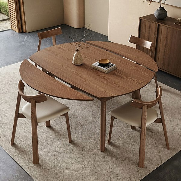 Aitken Round Folding Dining Table, Solid Wood - wall mounted folding dining room table