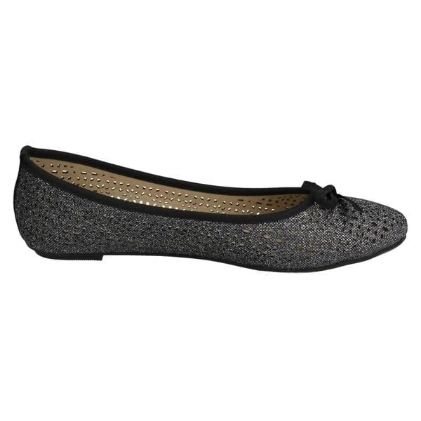 Spot On Ladies Spot On Punched Design Ballerinas F80376