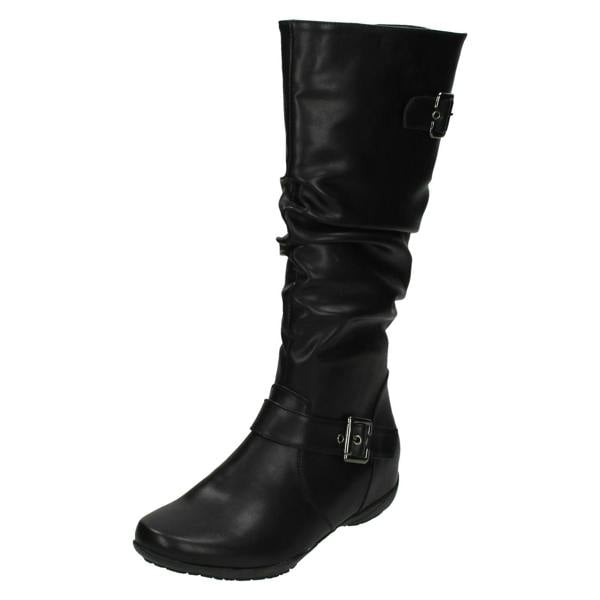 Down to Earth Ladies Down To Earth Flat High Leg Rouched Boots