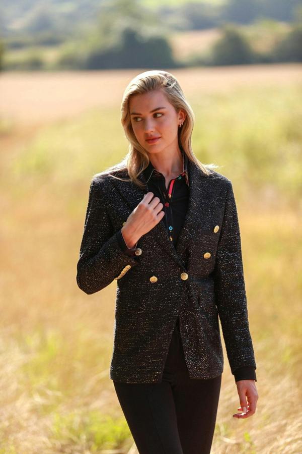 MIDNIGHT SPARKLE DOUBLE BREASTED PRINTED WOMENS JACKET – Premium Men's Patterned Shirt by Claudio Lugli | Bold Design, Tailored Fit, Best Printed Shirts