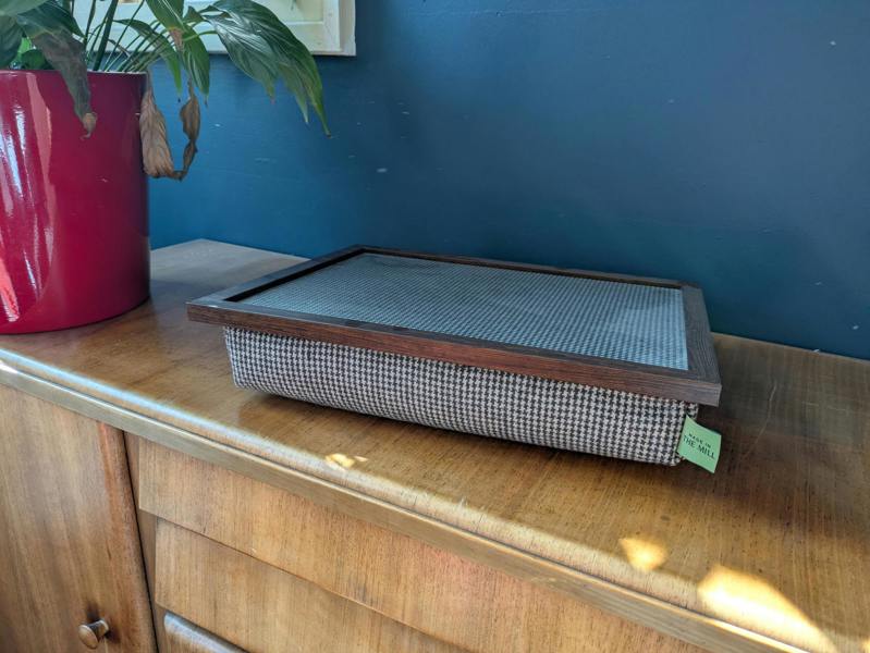 Made in the Mill Luxury Dogtooth Lap Tray With Bean Bag with Dogtooth Pattern Top