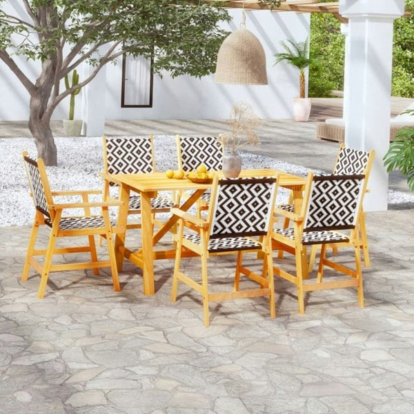 Berkfield 7 Piece Garden Dining Set Solid Acacia Wood