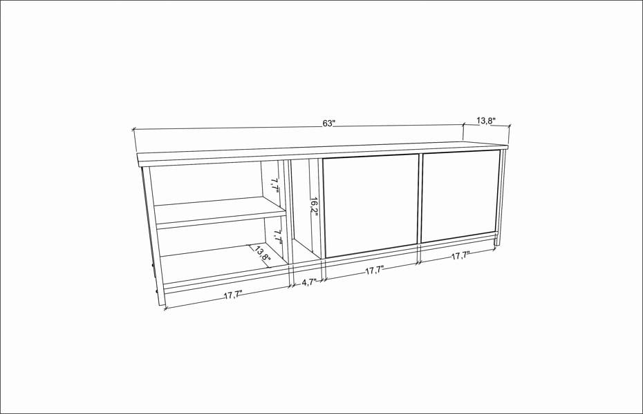 Decorotika Primrose Modern Tv Stand TV Cabinet for TV's up to 72"