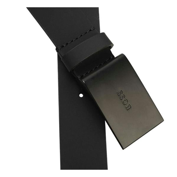Boss Mens Tion Gum Leather Belt - Black - 