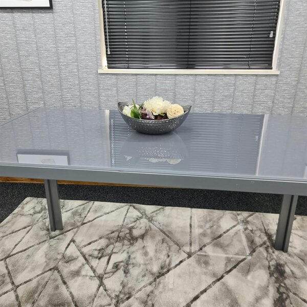 Kosy Koala Dining Table Grey Glass Kitchen Place for 4 Seats (H75 x L120 x W70 cm)