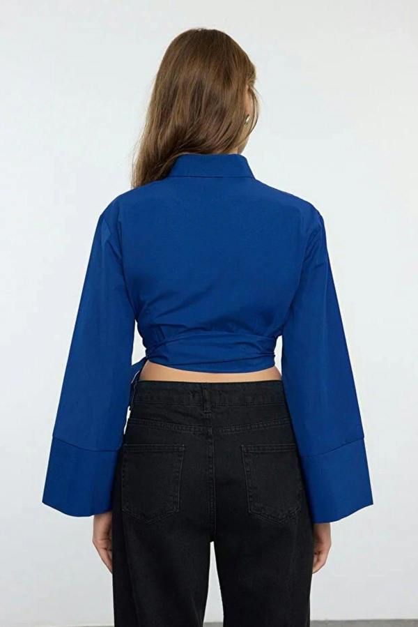 WOVCOR Regular Fit Woven Shirt with Tie Detail