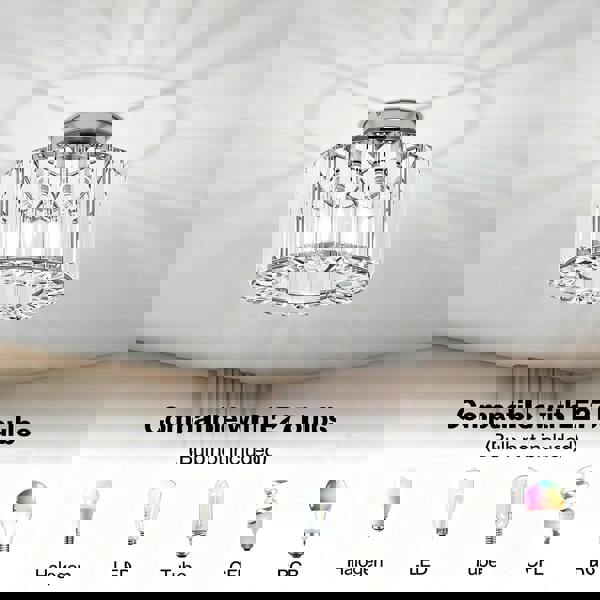 Emitto Crystal Ceiling Light Modern Chandelier Bedroom Hallway Pendant Lamp E27