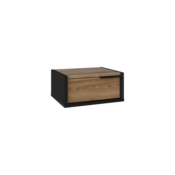 Decortie Eco Floating Bedside Table w/Drawer Modern Nightstand Wall-Mounted Space Saver Metal Handle Bedroom