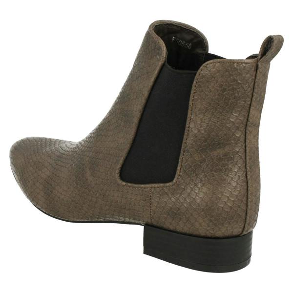 Spot On Ladies Spot On Slip On Ankle Boots