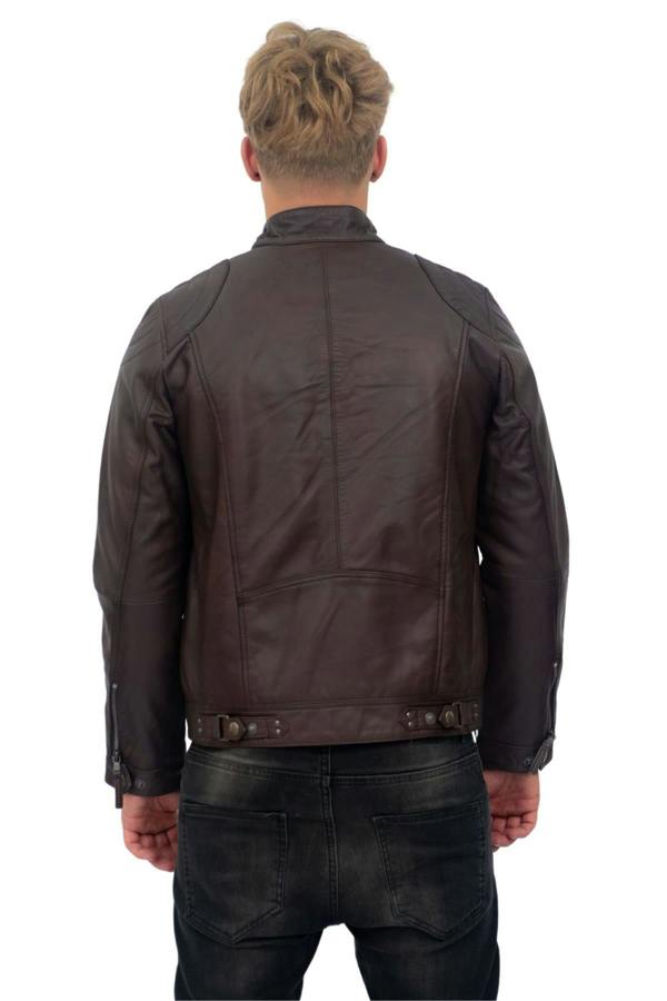Infinity Leather Mens Moto Leather Biker Jacket-Taiwan