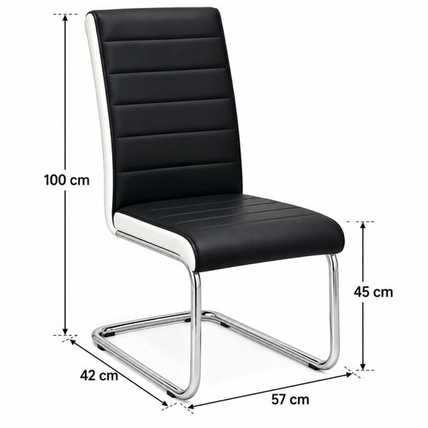 Kosy Koala Glass Dining Table Set with 4 Faux Leather Chairs, Sturdy Chrome Legs, Rectangular, 120cm