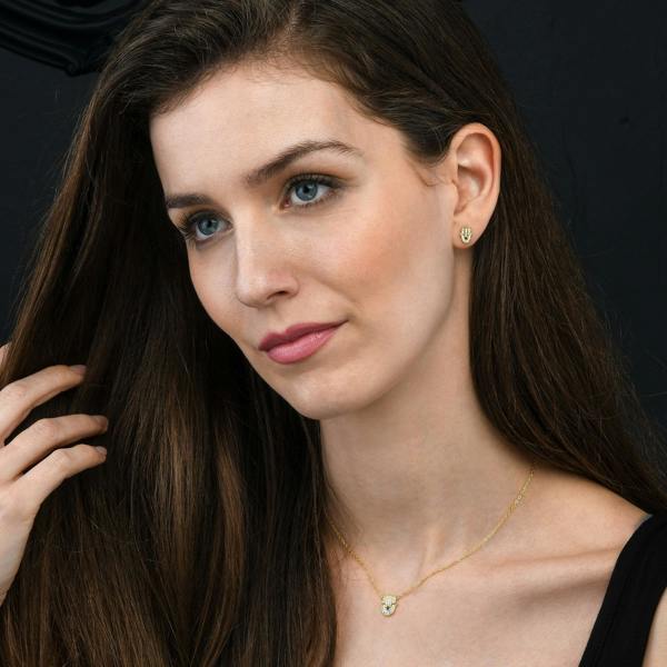 namana Gold Plated 925 Sterling Silver Hamza Pendant Necklace for Women