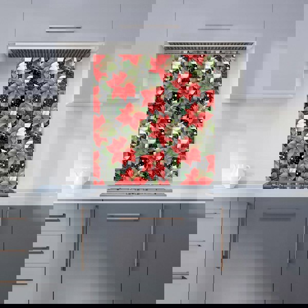 Warren Reed - Designer Poinsettia, Watercolor Style Kitchen Splashback