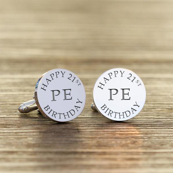 Personalised Happy Birthday Cufflinks - lifestyle shot