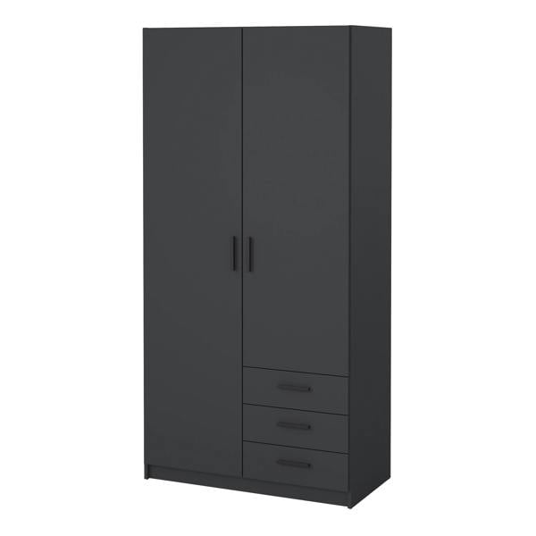 Furniture To Go Sprint Wardrobe with 2 Doors + 3 Drawers in Matt Grey