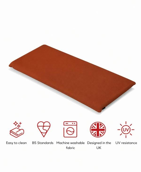 SP Range 2 Seater Bench Pad Cushion TERRACOTTA The Garden Furniture Shop