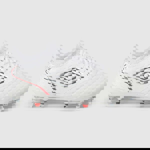 Umbro Mens Tocco V Pro Soft Ground Football Boots - White/Silver/Equestrian Red