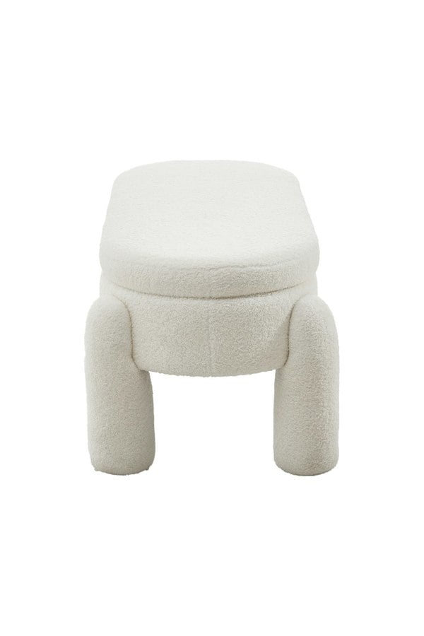 Living and Home 110x50x84cm White Upholstered Storage Bench Foot Rest