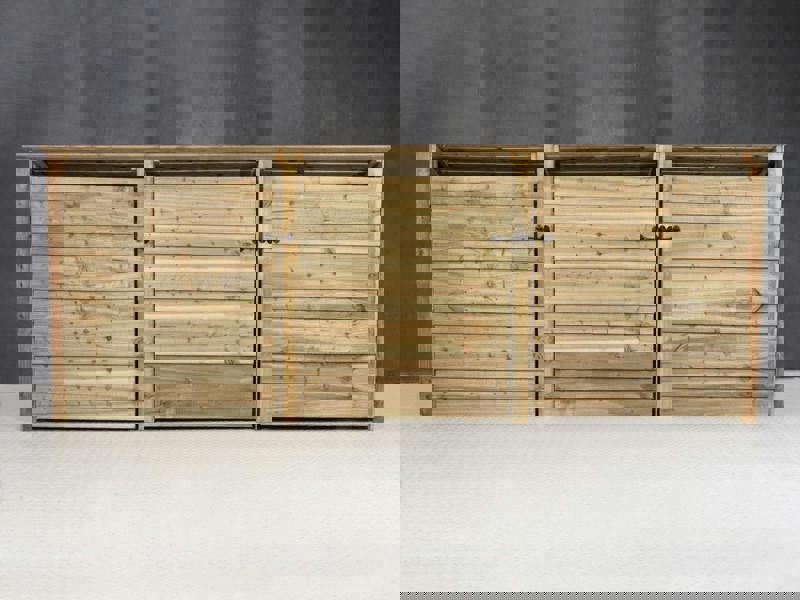 Arbor Garden Solutions Wooden Log Store (Roof Sloping Back) with Doors W-335cm, H-126cm or 180cm, D-88cm