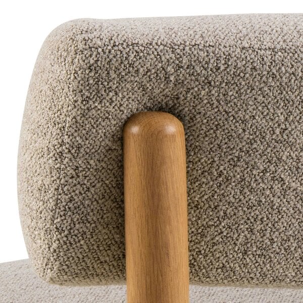 Wyld Haus Nook Cream Boucle Lounge Chair Oak Wood Legs