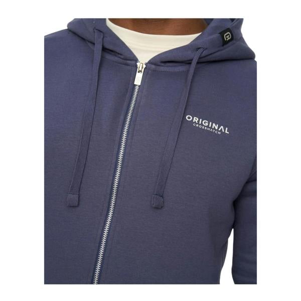 Crosshatch Mens Allmoor Thru Full Zip Hoodie - Navy - 