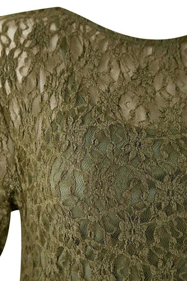 WOVCOR Lace Knit Mini Plus Size Dress