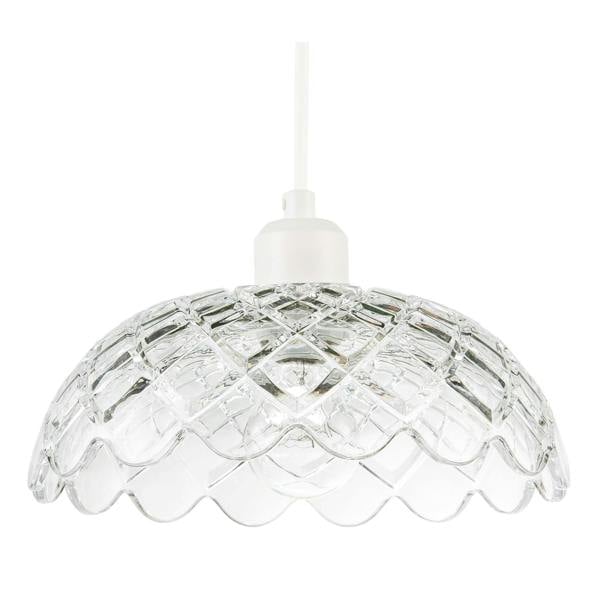 Modern Thick Transparent Glass Light Shade with Wavy Scalloped Edge Image 1