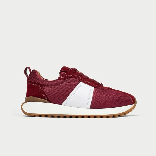 Cosmos burgundy trainer side view