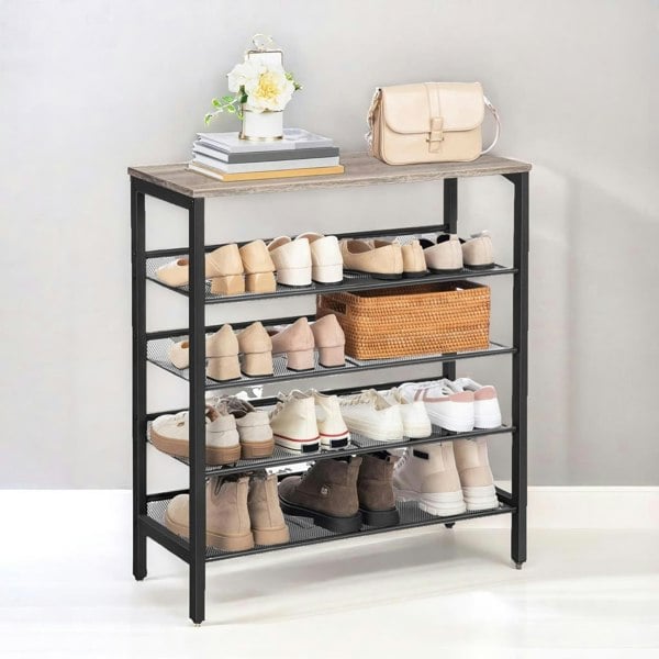 Rafaelo Mobilia 5-Tier Shoe Rack Greige