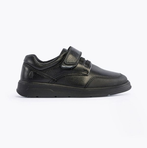 Hush Puppies ROWAN Boys Leather School Shoes Black