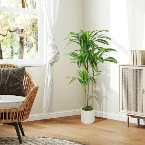 Wyld Haus Mivi Artificial Dracaena Style Tree With Flexible Trunks 120cm Green