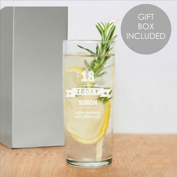 Personalised Memento Company Personalised Birthday Star Hi Ball Glass