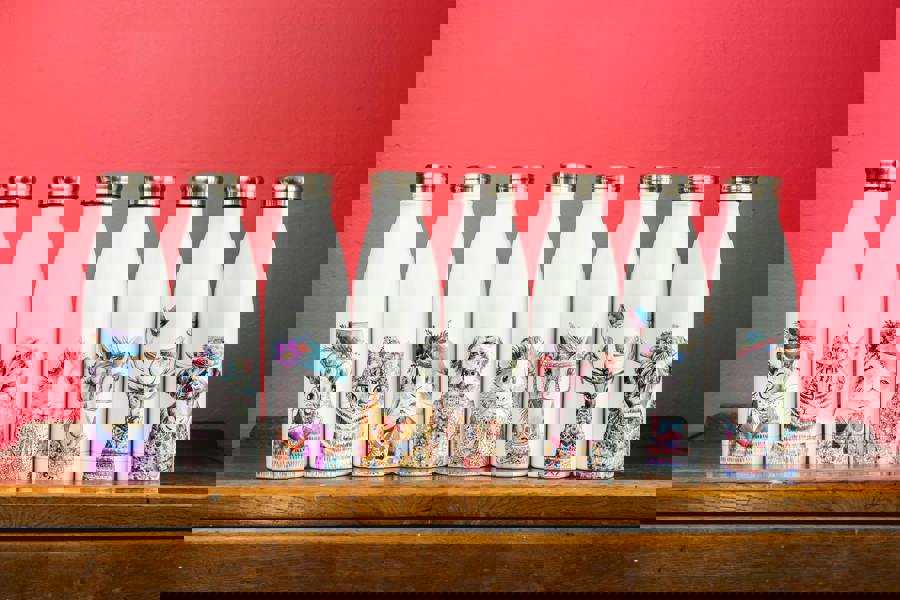 Mikasa x Tipperleyhill Mouse Double-Walled Stainless Steel Water Bottle, 500ml