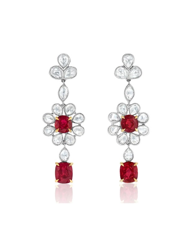 Gemdaia Rare Burmese Ruby Earrings