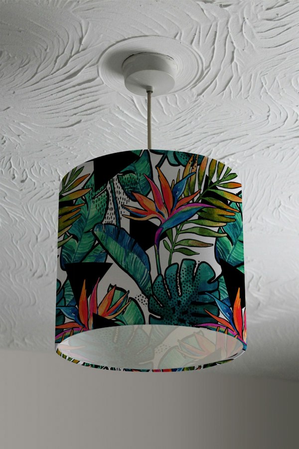 Benjamin Tate Design tropical leaves and flowers with contour (Ceiling & Lamp Shade)