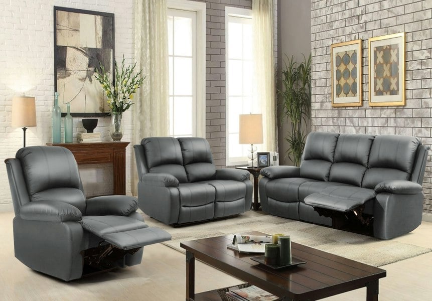 Comfy Living Milan Reclining Luxury Faux Leather Sofa Set - Indulge in the Ultimate Comfort and Style for Your Living Room