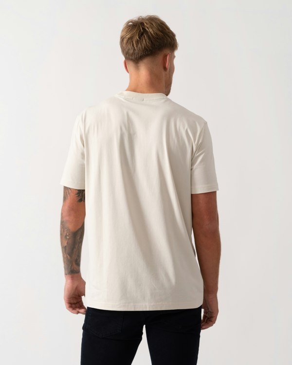 BOSS Green Tee Mens Stretch Cotton T-Shirt with Contrast Logo - Open White 131 - CHO - Designer Mens Logo T-Shirts