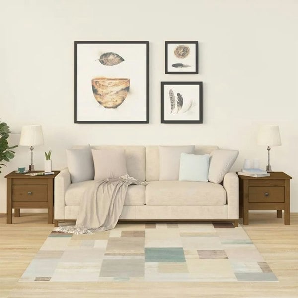 Berkfield Side Tables 2 pcs Honey Brown 40x40x39 cm Solid Wood Pine